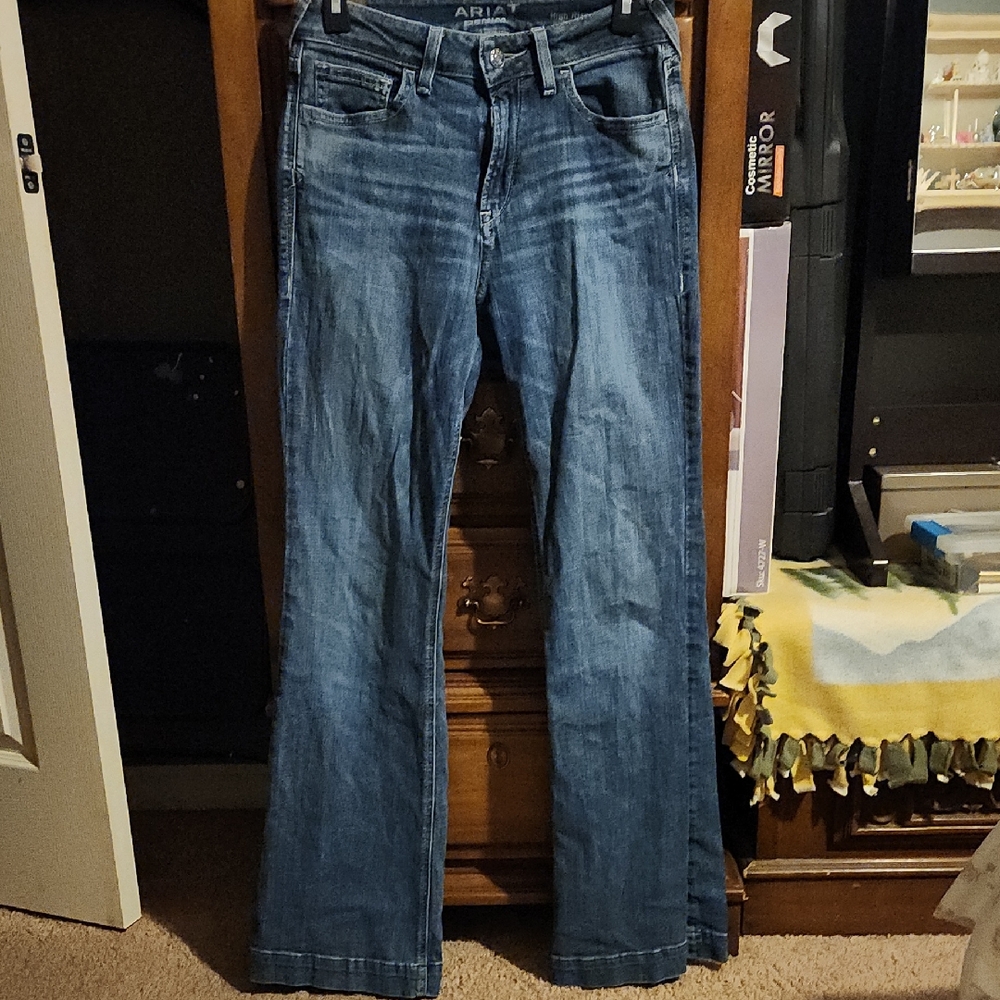Ariat Womens High Rise Wide Leg Slim Jeans Size 28R